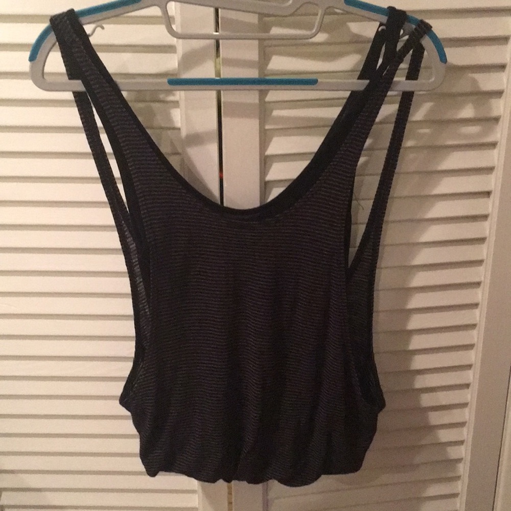 Black and grey silence and noise double tank top